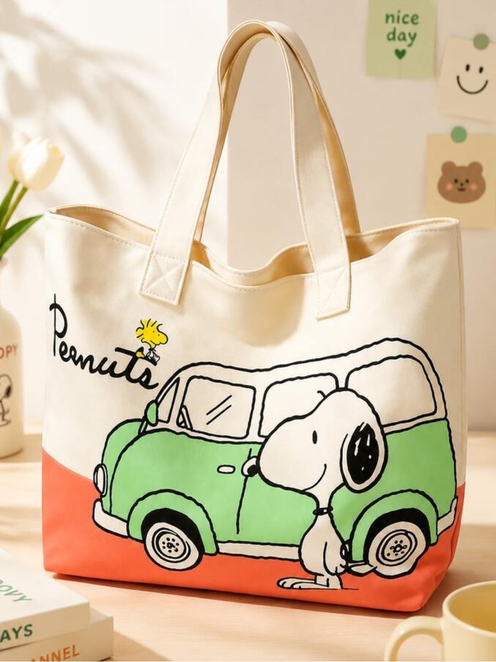Peanuts Vintage Snoopy Canvas Tote Bag NEW 🏷️